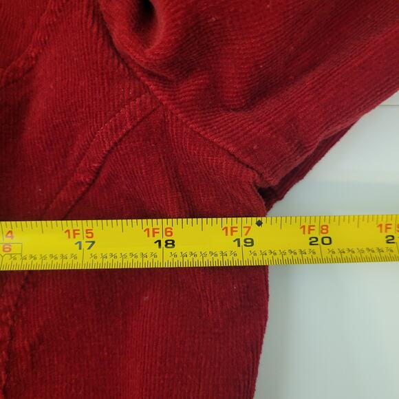 Christopher & Banks Red Button-Up Blazer Jacket Large Stretch Cotton Corduroy - Picture 5 of 7